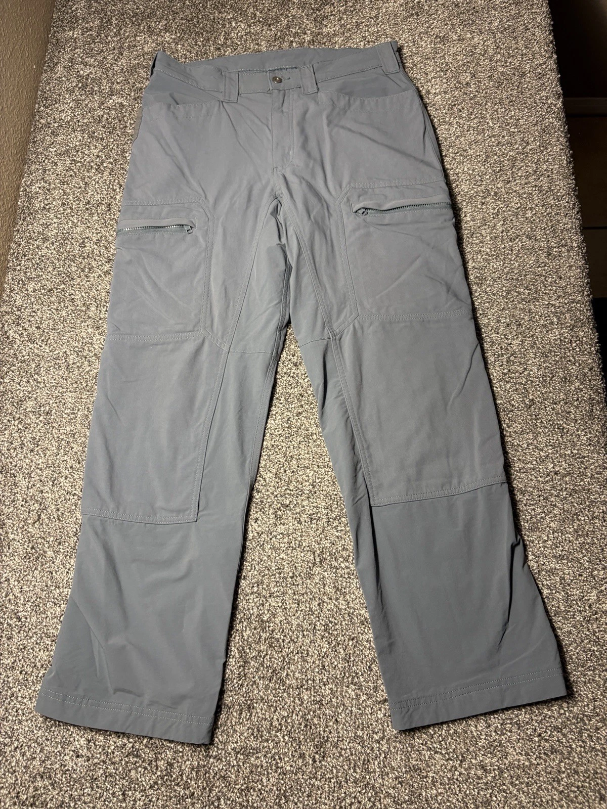Alaskan Hardgear Stone Run Pants Mens 34x32 Slim Fit Double Knee Dark Gray