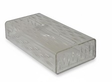Vintage MCM Clear Lucite Tissue Box Holder Diamond Cut 2pc 10x5