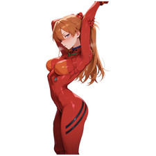 ASUKA LANGLEY EVANGELION 6" STICKER DECAL JAPANESE MOTORSPORT CAR WAIFU ANIME