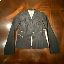 London Times Women s Black Blazer Jacket Size 8 Lined 2-Button Notch Lapel