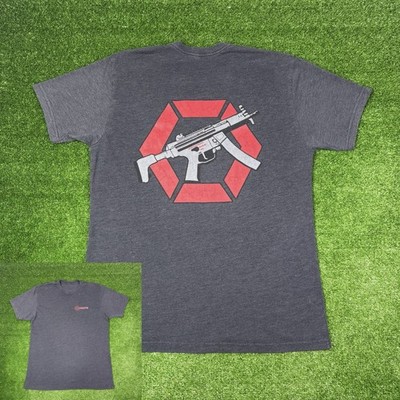 HK Parts Heckler & Koch MP5 Firearm Gun Promo Grey T-Shirt Men's Large 21.5x28.5