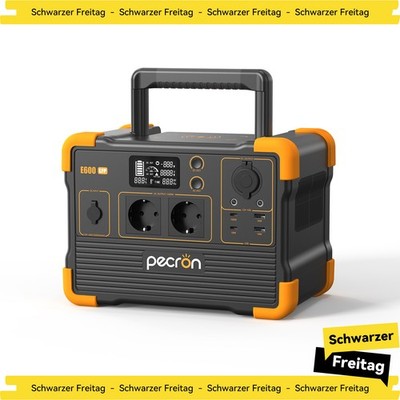 PECRON E600LFP 614Wh Tragbare Powerstation 1200W LiFePO4 Solargenerator Camping