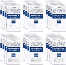 24 Pcs Reporters Notebook Top Bound Spiral Pocket Notepad 4 X 8 Inches Reporters