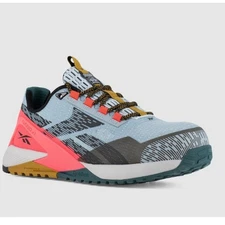 REEBOK Women's Work Shoes 6.5 WIDE Slate Blue Salmon Composite Toe SR EH EUC