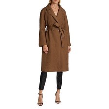 NWT Elie Tahari Quilted Floral Stitch Wrap Coat / Lightweight /Belted/Mult Sizes