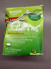 New Damaged Box Amazon Stop Smoking Nicotine 4mg Mint Flavor 135 Lozenges 07/27