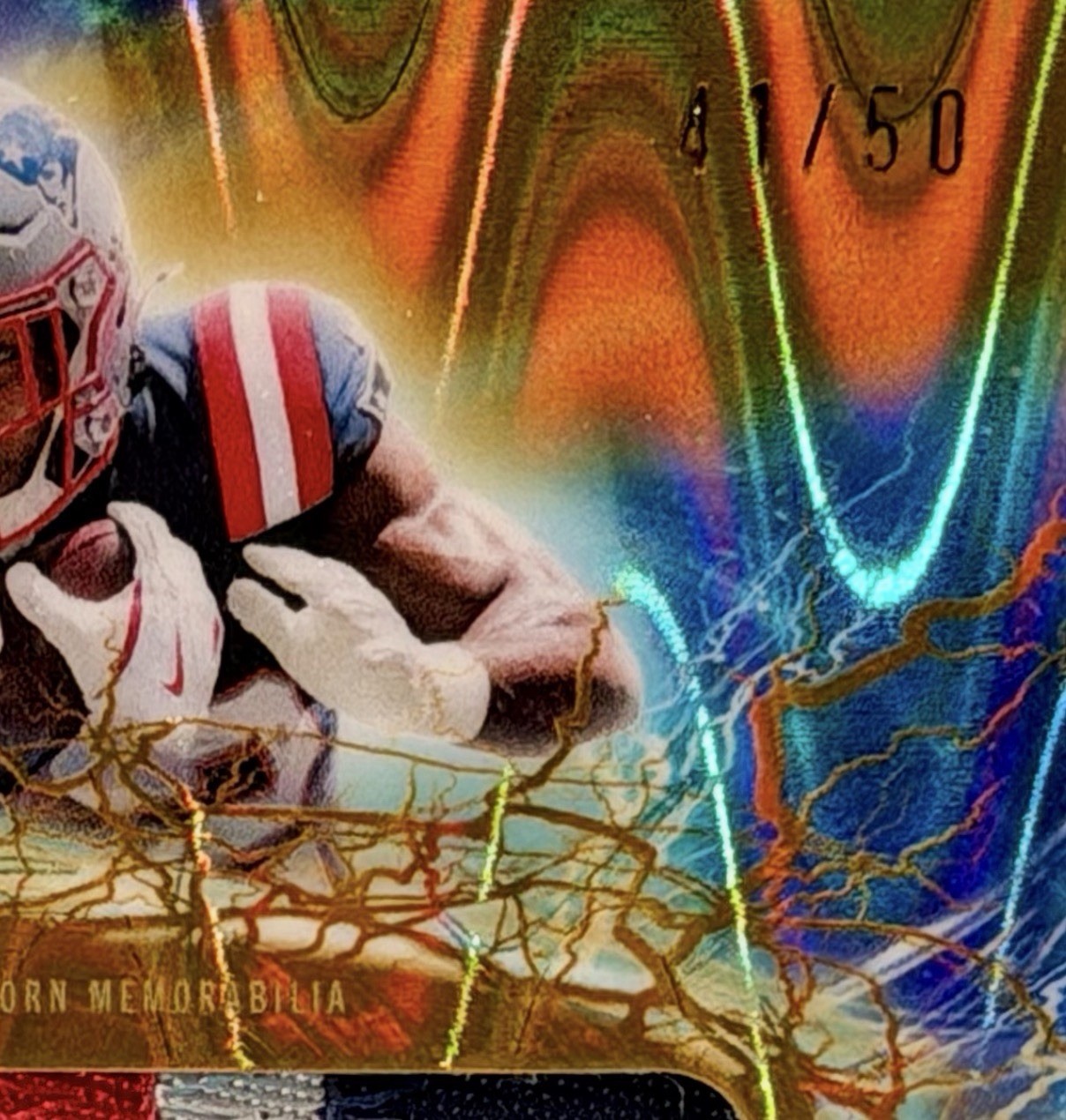 2025 Topps Resurgence TreVeyon Henderson Patriots Auto Relic Game Used /50 RC view 3