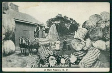 ff Photomontage Exaggeration corn on the cob original 1920s RPPC photo postcard