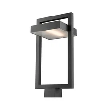 Z-Lite Luttrel 22" Tall LED Outdoor Post Light Square Fitter 566PHBS-BK-LED NEW!