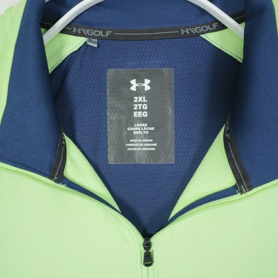Under Armour PullOver Mens Size 2XL XXL Green Storm Midlayer 1/4 Zip Loose Golf - Image 4 of 4