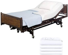 4 Pack Fitted Hospital Bed Sheets with Elastic All around for a Cotton Rich Soft