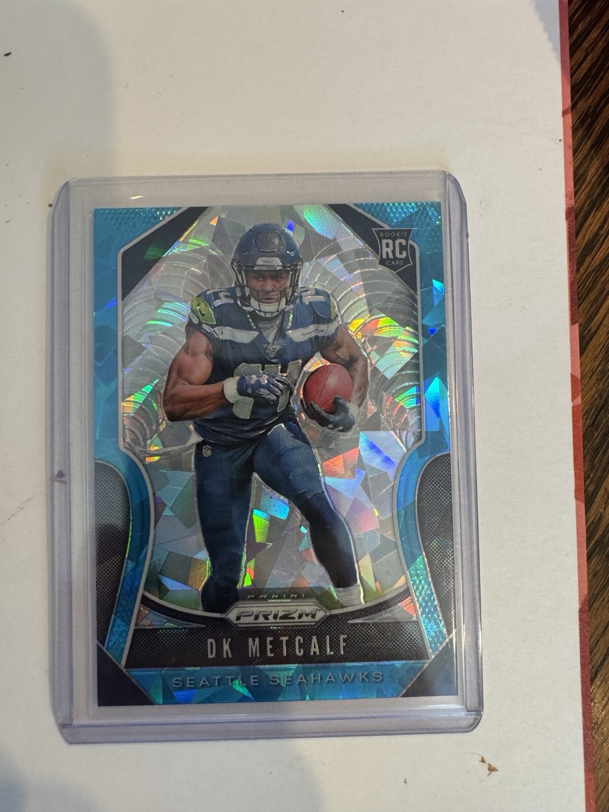 2019 Panini Prizm - Rookies Blue Ice Prizm #343 DK Metcalf /99 (RC)