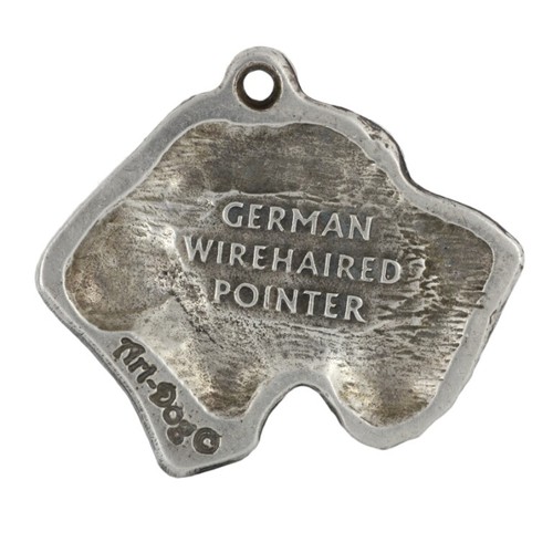 German Wirehaired Pointer - Silver-plated key ring with a dog in a gift box, han - Picture 6 of 9
