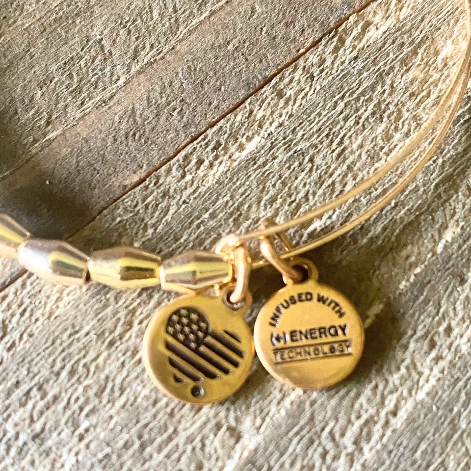 Alex Ani Gold Tone Beaded Bangle Bracelet US - Image 2 of 4