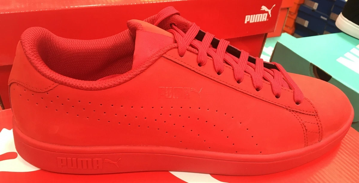 PUMA Smash V2 Nubuck Men&#039;s Shoes Red 365795 02 | eBay