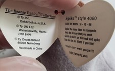 TY Beanie Babies Spike the Rhinoceros Retired