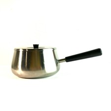 Spring FONDUE Topf Vintage Edelstahl 60er Fonduetopf mit Griff