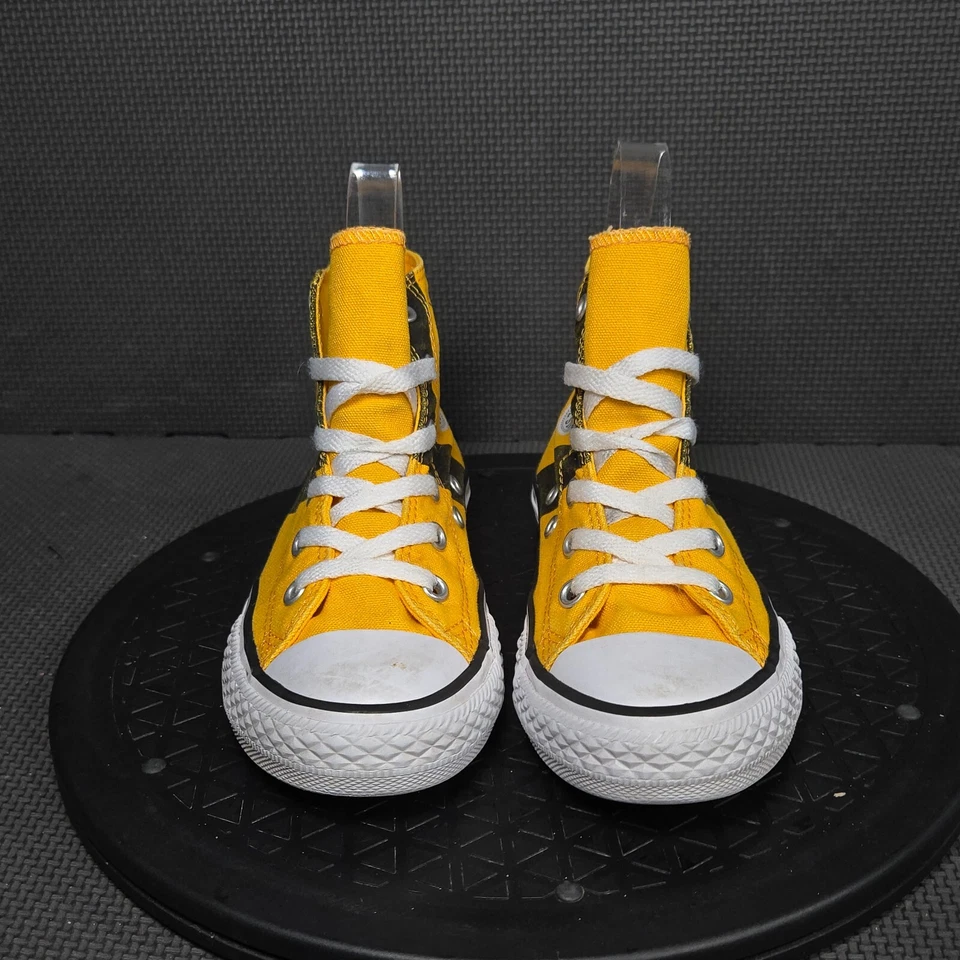 Converse Chuck Taylor Hi Top Shoes Toddler Sz 13 Yellow Black Canvas Sneakers - Image 2 of 4