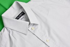 Dolce & Gabbana Solid Light Gray Point Collar Cotton Blend Shirt Size: 15.5/32