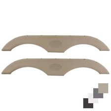 Pair Of RecPro Tandem Trailer Fender Skirt In Tan For RVs, Campers And Trailers