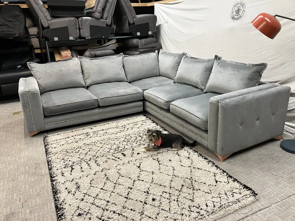 Scs Regency Pluto Corner Sofa In Silver