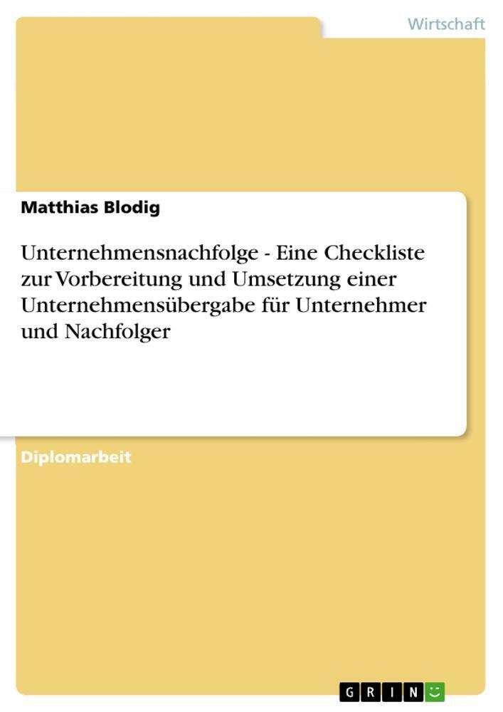 Thumbnail - Unternehmensnachfolge - Eine Checkliste Zur Vorbereitung Und Umsetzung