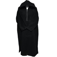 Men  s Cashmere Wool Thick Black Long Sleeve Moroccan Hooded Thobe Jubba Djellaba
