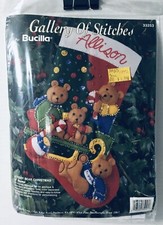 59 Bucilla A Teddy Bear Christmas Felt Applique Stocking Kit 33253 - 15"