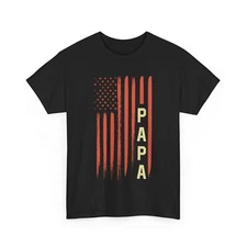 Papa Shirt, American Flag Dad Shirt, Father's Day Dad Shirt, 