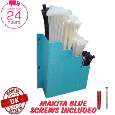 Kabelbinderhalter Zip Tie Aufbewahrungsregal Wandhalterung Organizer Behälter Makita blau