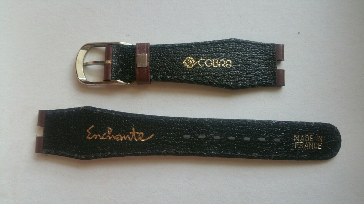 Bracelet De Montre En Cuir Lugend Par Cobra Enchante - Marron - Neuf Sans étiquette
