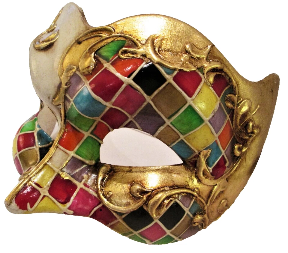 MAR JOKER (1)  HALF FACE, ITALIAN HANDMADE MASK,  MUSIC/MOSAIC DETAIL. - Image 3 of 3