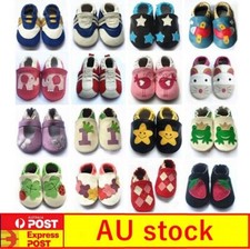 Boy Girl Hand Made Leather Soft Sole Baby Infant Shoes Shower Birthday Gift 0-2Y