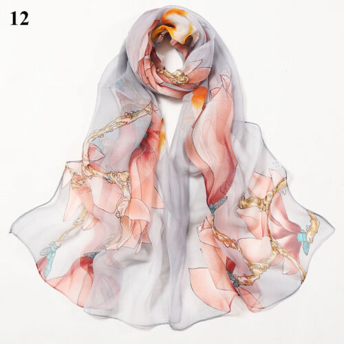 Long Soft Chiffon Scarf Plain Sheer Wrap Shawl Womens Large Stole Neck Scarves♧ - Picture 51 of 93