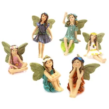 Fairy Garden - 6pcs Miniature Fairies Figurines Accessories Outdoor House Decor