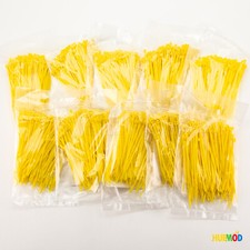 1000 4" Inch Long 18lb Tensile Zip Tie Nylon Cable Yellow Ties Wraps MADE IN USA