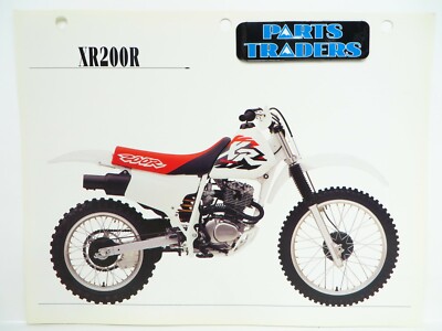 OEM Genuine Honda Red Book Single Page Spec Sheet XR200R XR 200R