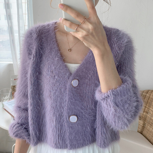 Korean Mink Mohair Knitted Short 