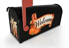 Mailbox Magnet (Partial Cover) Fall Scroll Welcome Magnetic Sign Pumpkins Gourds