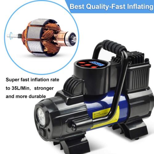Pompa compressore d'aria 12 V mini compatto 150 PSI gonfiatore pneumatici auto portatile - Foto 4 di 8