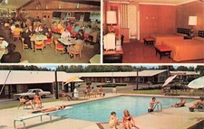 Rocky Mount NC North Carolina Quality Courts Motel Coral Interior Postcard D59