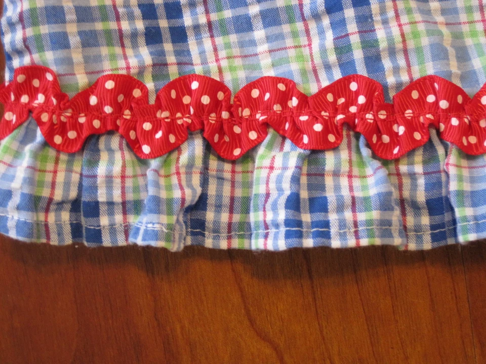 Vestido Boutique Funtasia Too Girl Cangrejo Cuadros Seersucker Mezcla Algodón Talla 4 Usado en Excelente Condición Foto 4 de 4