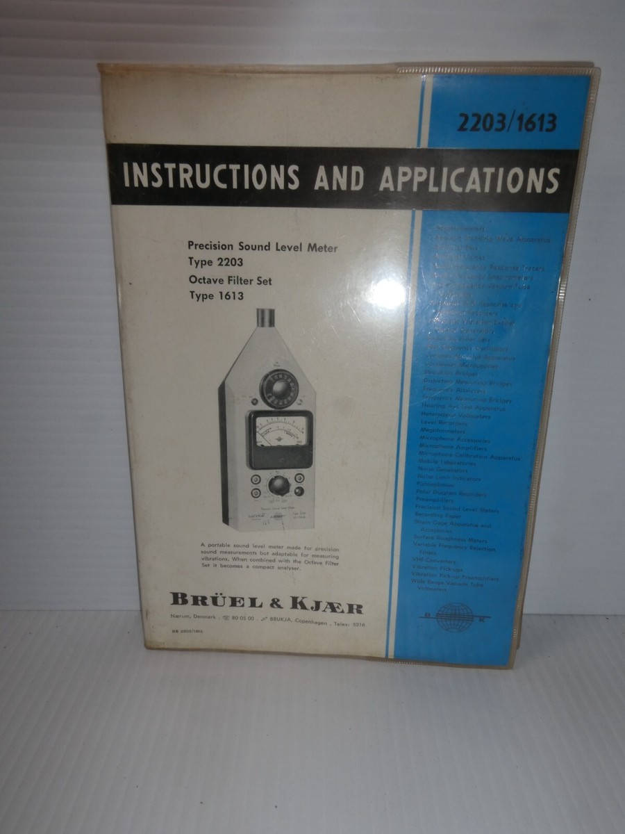 Bruel & Kjaer INSTRUCTION MANUAL 2203 Francais ORIGINAL