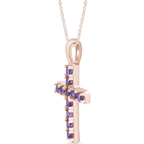 Simulated Alexandrite Cross Pendant 