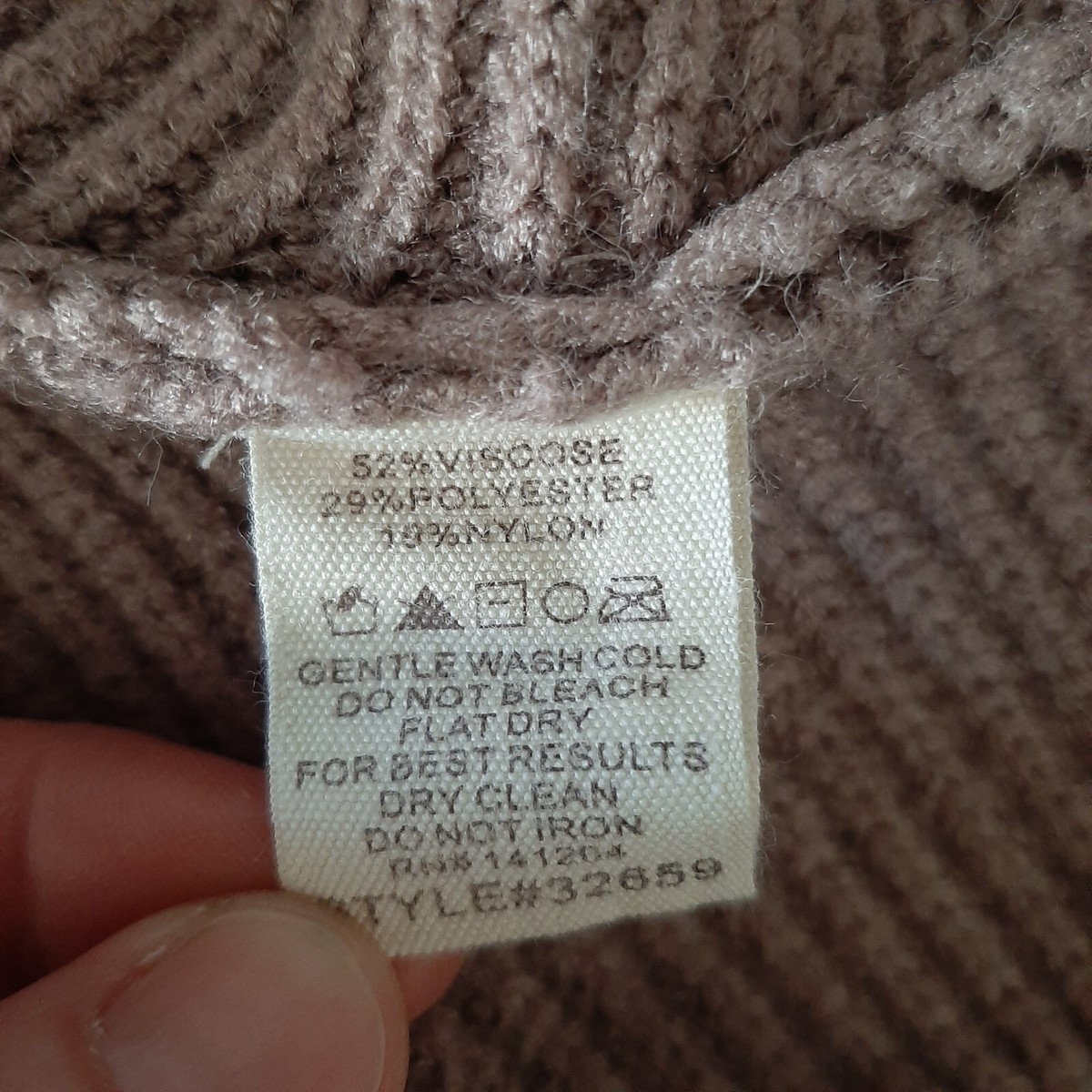 Hem & Thread Womens Beige Horizontal Ribbed Dolman Sleeve Pullover