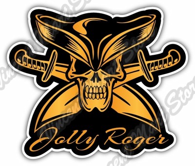 Pirate Jolly Roger Boat Corsair Skull Rum Car Bumper Vinyl Sticker Decal 5''X4''