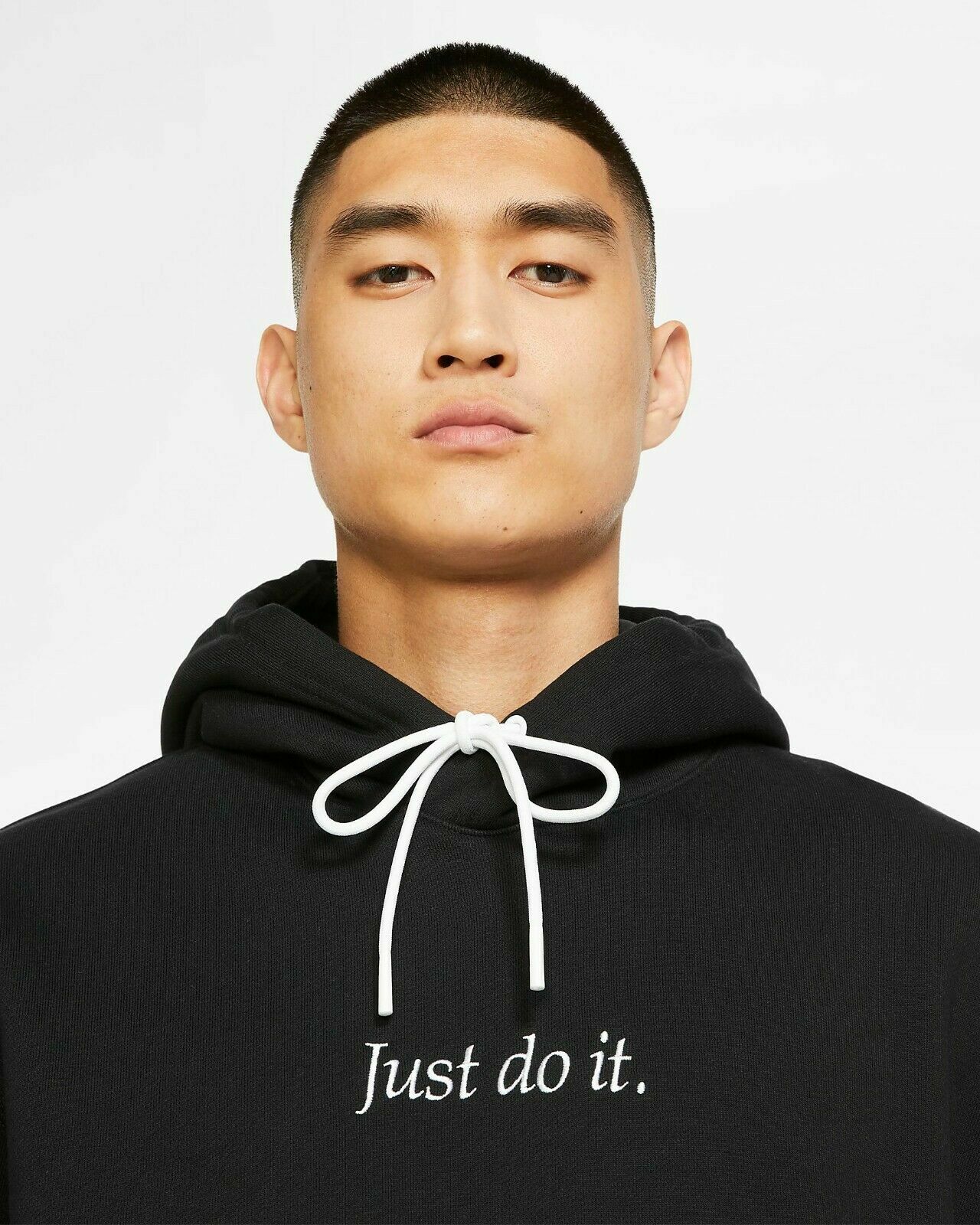 Nike Menu0026#039;s NSW JUST DO IT PULLOVER HEAVYWEIGHT Hoodie Black/White  CI9406-010 S | eBay