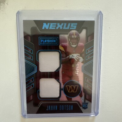 2022 Panini Playbook Jahan Dotson Nexus Dual Patch Blue RC 40/49