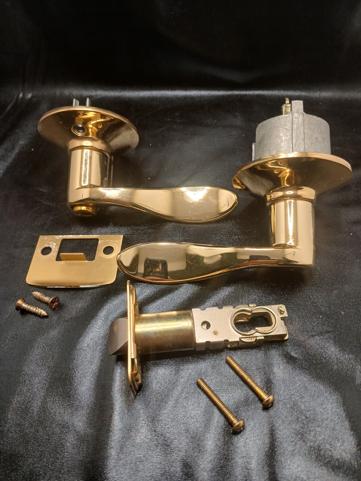 Schlage Brass Privacy Door Lever with Mounting Hardware Included-image