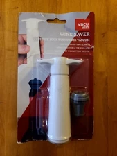 New Vacu Vin Vacuum Wine Saver Pump -White With stopper